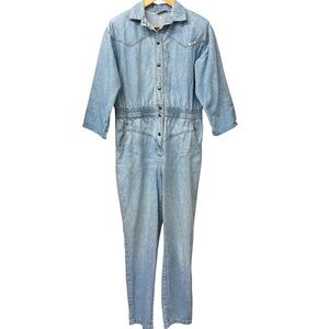 Vintage Ideas stonewashed denim jumpsuit coveralls, medium